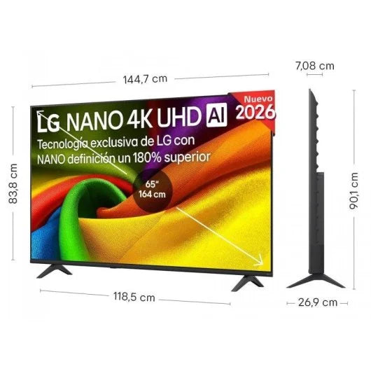 TV LG NANO 4K UHD AI 65NU8E0B3LA 65 4K UHD 60Hz Smart TV WebOS HDR10