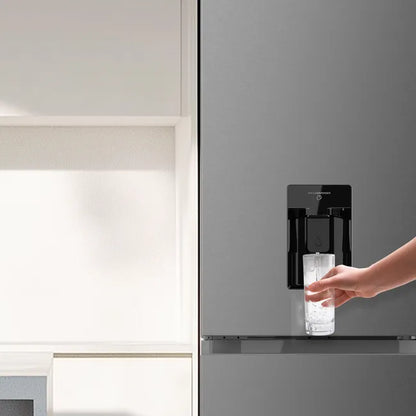 Cecotec Frigorífico Combi 2 Puertas con dispensador de agua Bolero CoolMarket Combi 296 DF WD Dark E, Dark Inox, 296 L
