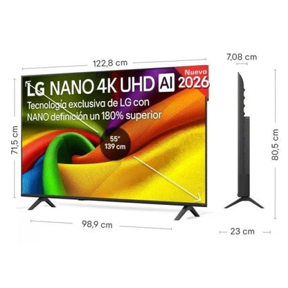 TV LG NANO 4K UHD AI 55NU8E0B3LA 55 4K UHD 60Hz Smart TV WebOS HDR10