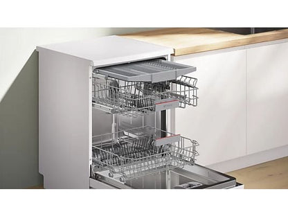 Lavavajillas - Bosch SMS4EMW06E, 14 servicios, 6 programas, 60 cm, Home Connect, RackMatic, Blanco