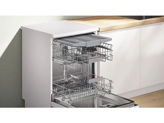 Lavavajillas - Bosch SMS4EMW06E, 14 servicios, 6 programas, 60 cm, Home Connect, RackMatic, Blanco