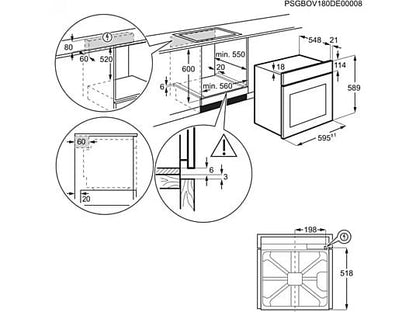 Horno - AEG TU5AB20WSK, Multifunción, Limpieza por agua, 72 l, Display LED, 60 cm, Negro