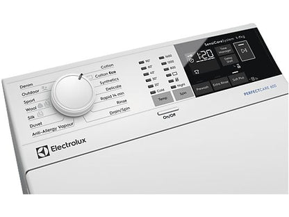 Lavadora carga superior - ELECTROLUX EN6T4722NF, 7 kg, 1200 rpm, 14 programas, SensiCare, Blanco