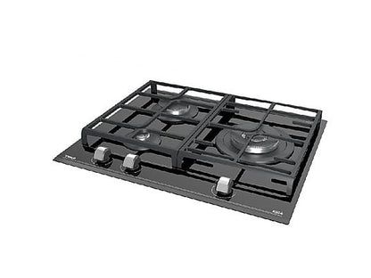 Placa de gas - Teka GZC 63310, 3 zonas, Gas natural, ExactFlame, 60 cm, Negro