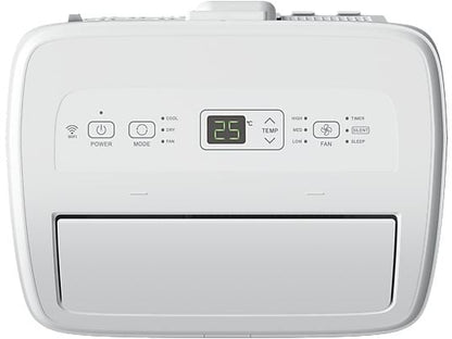 Aire acondicionado portátil - Hisense APC09QC, 2236 fgh, 3 velocidades, Deshumidificador, Super Cool, Mando a distancia, Kit Ventana, Wi-Fi, Blanco