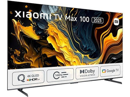 TV QLED 100 - XIAOMI TV MAX 100 2025, QLED 4K, Quad Core Cortex-A73, Smart TV, DVB-T2 (H.265), Gris oscuro