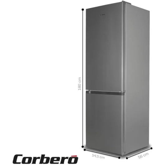 Frigorífico Corberó CCH1824EX 262L Inox Estático Luz LED Crisper Silencioso 40dB