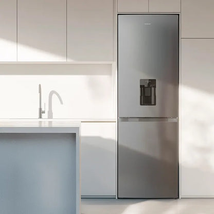 Cecotec Frigorífico Combi 2 Puertas con dispensador de agua Bolero CoolMarket Combi 296 DF WD Dark E, Dark Inox, 296 L