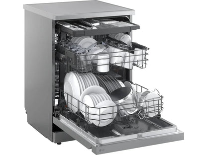 Lavavajillas LG DF273FV QuadWash con Vapor y Sistema EasyRack, Acero Inoxidable