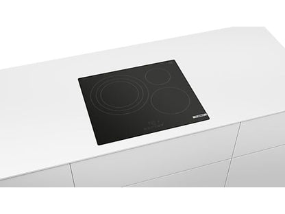 Placa inducción - Bosch PID61RBB5E, 3 zonas, Zona grande 32 cm, 17 niveles, Control TouchSelect, Negro