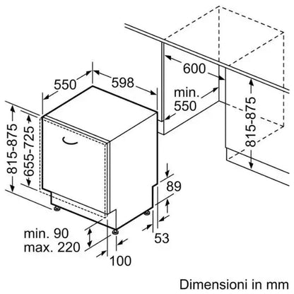Lavavajillas 60cm 12 cubiertos 48db totalmente integrado - Bosch SMV24AX04E