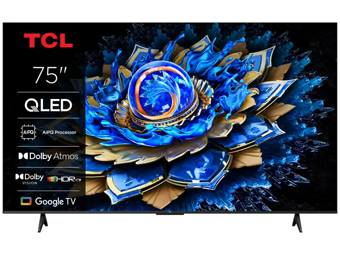 TV QLED 75 - TCL 75T69C, UHD 4K, Procesador AiPQ, Smart TV, DVB-T2, Negro