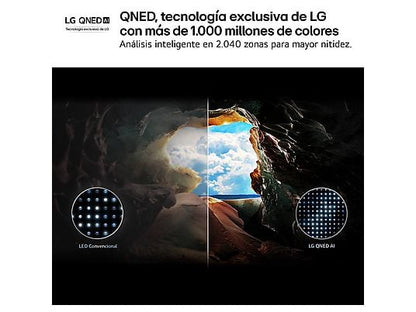TV QNED 75 - LG 75QNED81A6A, UHD 4K, Procesador Inteligente α7 AI Processor 4K Gen8, Smart TV, DVB-T2 (H.265), Negro