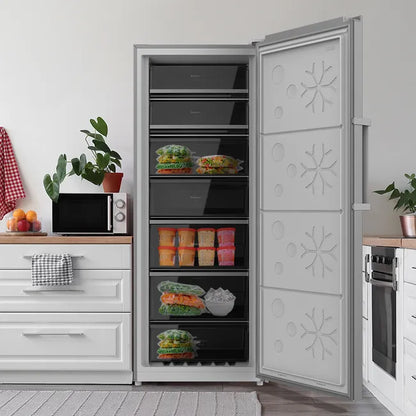 Cecotec Congelador Vertical de 380L Bolero CoolMarket UF 380 inox D. 1950W, Motor Inverter Plus, Bajo Consumo, Total No Frost