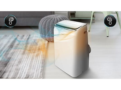 Aire acondicionado portátil - Cecotec ForceClima 12800 Soundless Heating Connected, 3024 fgh, Bomba de calor, 5 modos, 3 veloc, Mando, Wi-Fi, Blanco