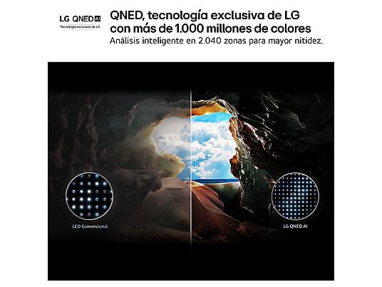 TV QNED 86 - LG 86QNED81A6A, UHD 4K, Procesador Inteligente α7 AI Processor 4K Gen8, Smart TV, DVB-T2 (H.265), Negro
