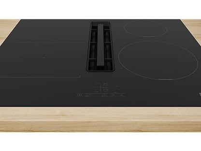 Placa inducción con extractor integrado - Bosch PVS611B16E, 4 Zonas, Zona Flex, CombiInducción, Touch Select, Negro