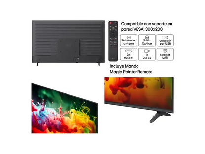 TV QNED 65 - LG 65QNED72B6B, UHD 4K, Procesador Inteligente α7 AI Processor 4K Gen9, Smart TV, DVB-T2 (H.265), Negro