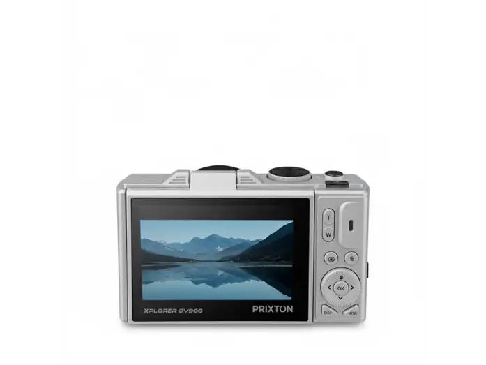 Cámara - Prixton Xplorer DV900, 64 megapixel, 4K 3840p, 3 Pantalla LCD, IPS, Zoom 4X, Flash, Plata