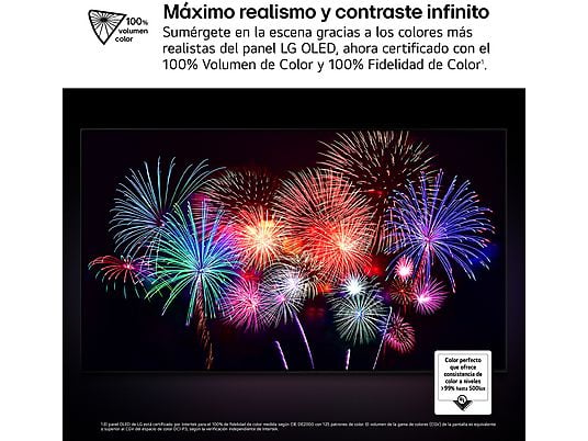 TV OLED 83 - LG OLED83G54LW.AEU, UHD 4K, Procesador Inteligente α11 AI Processor 4K Gen2, Smart TV, DVB-T2 (H.265), Rocky Black