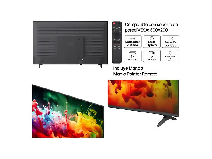 TV QNED Mini LED 55 - LG 55QNED72B6B.AEU, UHD 4K, Procesador Inteligente α7 AI Processor 4K Gen9, Smart TV, DVB-T2 (H.265), Negro