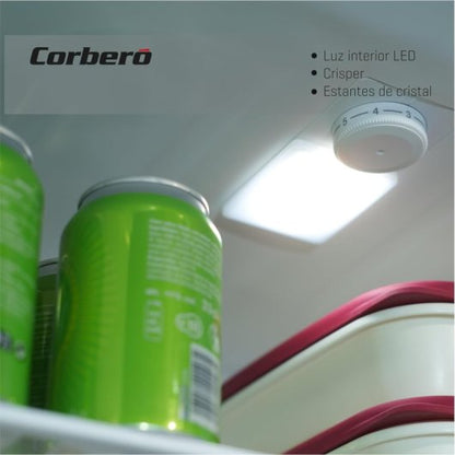 Frigorífico Corberó CCH1824EX 262L Inox Estático Luz LED Crisper Silencioso 40dB