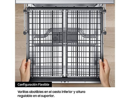 Lavavajillas - Samsung DW60M6050FS, 14 servicios, 7 programas, 59.8 cm, Función Higiene, Configuración Flexible, Inox