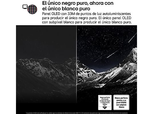 TV OLED 65" - LG OLED65G54LW, OLED 4K, Procesador Inteligente α11 AI Processor 4K Gen2, Smart TV, Gallery Design, Rocky Black