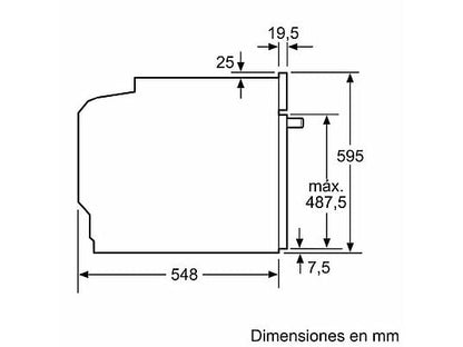 Horno - Bosch HBA514ES3, Serie 4, Multifunción, Limpieza por agua, 71 l, HotAir 3D, Mandos ocultables, 60 cm, inox
