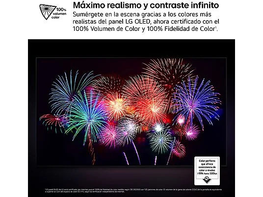 TV OLED 65 - LG OLED65G54LW, OLED 4K, Procesador Inteligente α11 AI Processor 4K Gen2, Smart TV, Rocky Black
