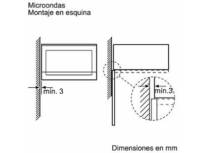 Microondas integrable - Balay 3CG5172N2, 800 W, 5 niveles, 20 l, Negro