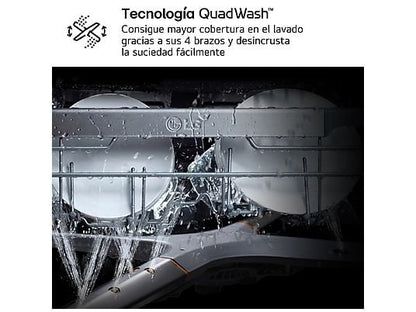 Lavavajillas - LG DF273FW, 14 servicios, 10 programas, 60 cm, QuadWash™, Blanco
