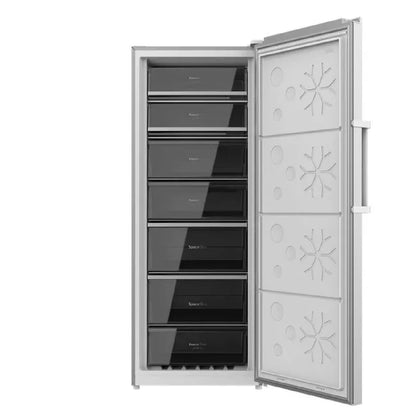 Cecotec Congelador Vertical de 380L Bolero CoolMarket UF 380 inox D. 1950W, Motor Inverter Plus, Bajo Consumo, Total No Frost