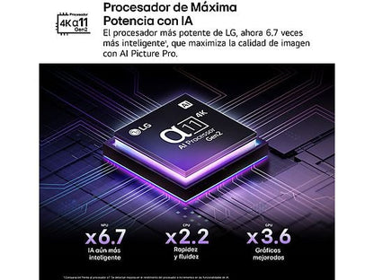 TV OLED 83 - LG OLED83G54LW.AEU, UHD 4K, Procesador Inteligente α11 AI Processor 4K Gen2, Smart TV, DVB-T2 (H.265), Rocky Black