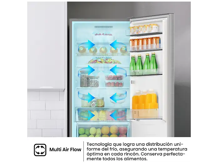 Frigorífico combi - Hisense RB440N4ACA, No Frost, 201.7 cm, 336 l, Multi-Air Flow. Motor Inverter, Inox