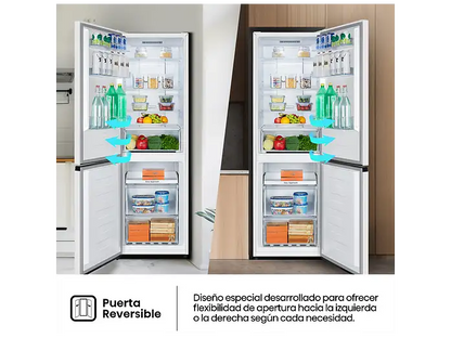 Frigorífico combi - Hisense RB390N4AWE1, Puerta reversible, Congelamiento rápido, No Frost, 186 cm, 304 l, Blanco