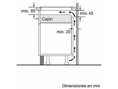 Placa inducción - Bosch PID61RBB5E, 3 zonas, Zona grande 32 cm, 17 niveles, Control TouchSelect, Negro