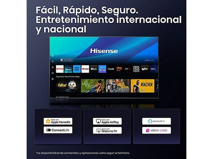 TV LED 65" - HISENSE 65A6Q, UHD 4K, Quad Core/MT9603, Smart TV, DVB-T2 (H.265), Negro