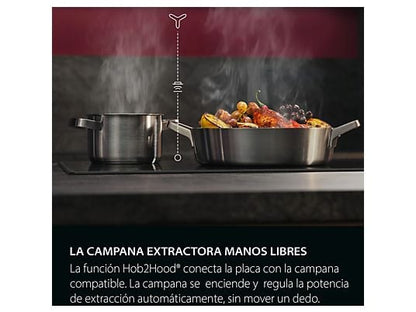 Placa inducción - AEG TN63IP0BFB, 3 zonas, Zona grande 28 cm, Powerboost, 59 cm, Negro