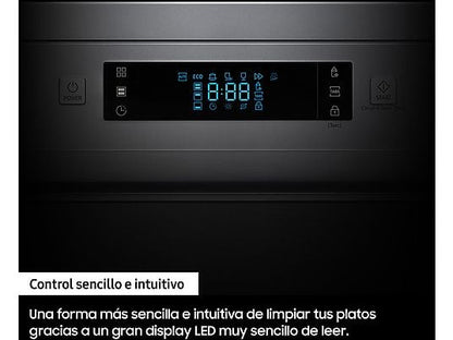 Lavavajillas - Samsung DW60M6050FS, 14 servicios, 7 programas, 59.8 cm, Función Higiene, Configuración Flexible, Inox