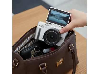 Cámara - Prixton Xplorer DV900, 64 megapixel, 4K 3840p, 3 Pantalla LCD, IPS, Zoom 4X, Flash, Plata
