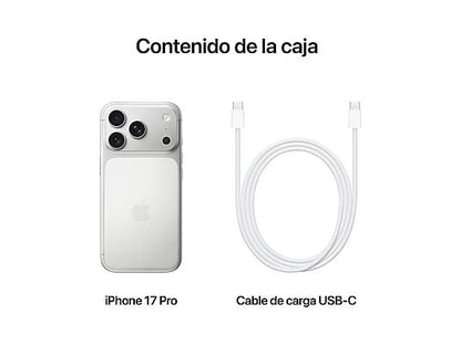 Apple iPhone 17 Pro, Plata, 256 GB, 5G, 6.3 OLED Super Retina XDR, Chip A19 Pro, iOS