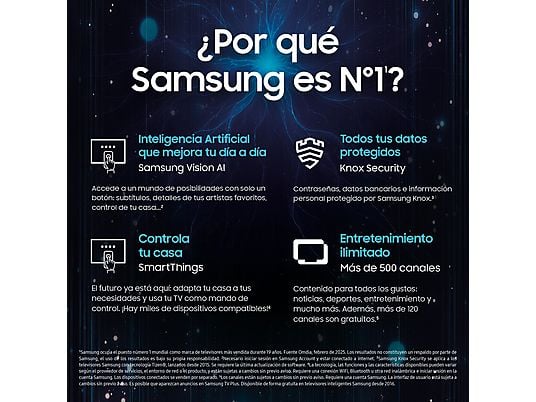 TV OLED 65 - Samsung TQ65S95FATXXC, OLED 4K, NQ4 AI Gen3 Processor, Smart TV full AI, Wifi, Negro grafito