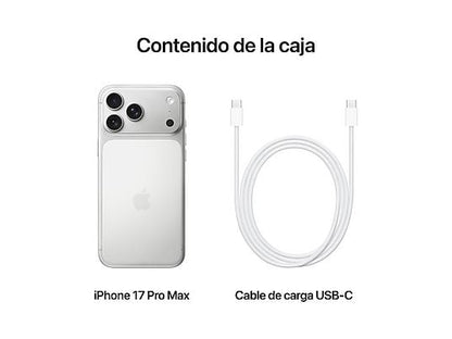 Apple iPhone 17 Pro Max, Plata, 256 GB, 5G, 6.3 OLED Super Retina XDR, Chip A19 Pro, iOS