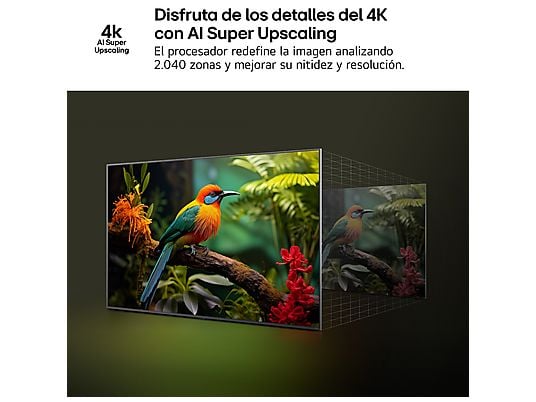 TV QNED 75 - LG 75QNED81A6A, UHD 4K, Procesador Inteligente α7 AI Processor 4K Gen8, Smart TV, DVB-T2 (H.265), Negro