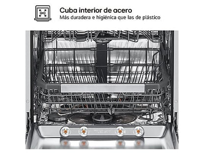 Lavavajillas - LG DF587HVS, 10 servicios, 10 programas, 60 cm, Lavado a vapor, Acero antihuellas