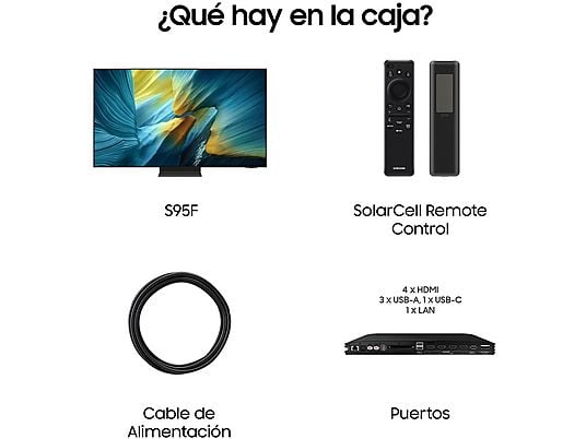 TV OLED 65 - Samsung TQ65S95FATXXC, OLED 4K, NQ4 AI Gen3 Processor, Smart TV full AI, Wifi, Negro grafito