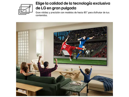 TV QNED Mini LED 43 - LG 43QNED72B6B, UHD 4K, Procesador Inteligente α7 AI Processor 4K Gen9, Smart TV, DVB-T2 (H.265), Negro