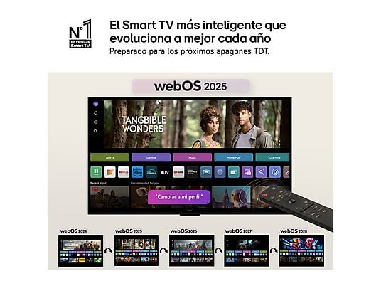 TV QNED 75 - LG 75QNED81A6A, UHD 4K, Procesador Inteligente α7 AI Processor 4K Gen8, Smart TV, DVB-T2 (H.265), Negro