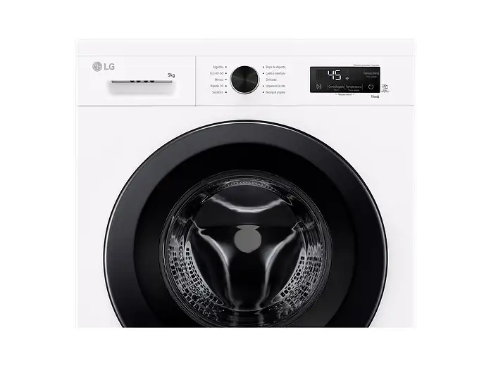 Lavadora carga frontal - LG F4X1009NWK, 9 kg, 1400 rpm, 10 programas, AI Direct Drive™, ThinQ™, Blanco Marfil